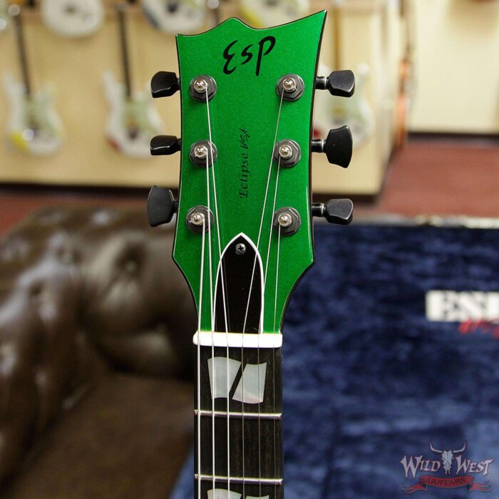 ESP USA 2019 NAMM Eclipse EMG Pickups Ebony Fingerboard Candy Apple Green Metallic - Image 14