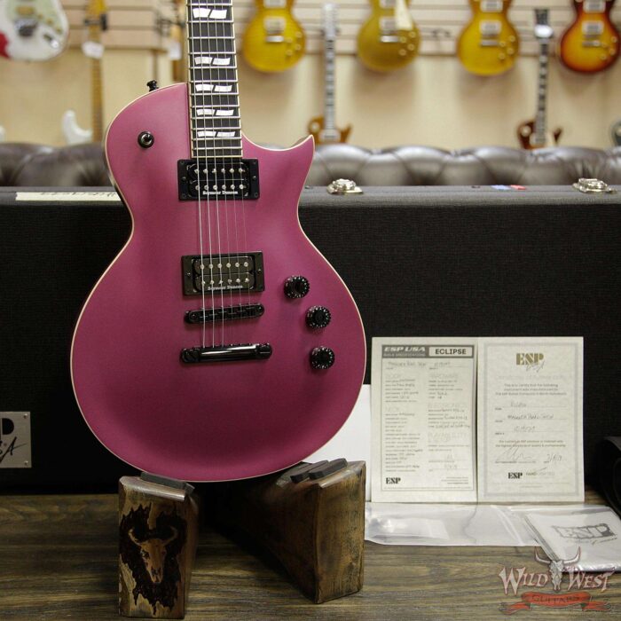 ESP USA Eclipse Hardtail Ebony Fretboard Seymour Duncan Pickups Magenta Pearl Satin - Image 7
