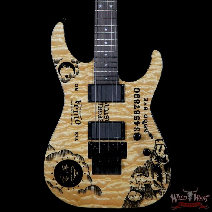 ESP LTD Kirk Hammett Signature KH Ouija EMG HH Floyd Rose Quilted Maple Top Natural 1 of 666 Limited - Image 3