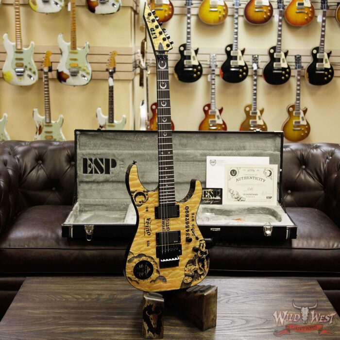 ESP LTD Kirk Hammett Signature KH Ouija EMG HH Floyd Rose Quilted Maple Top Natural 1 of 666 Limited - Image 8