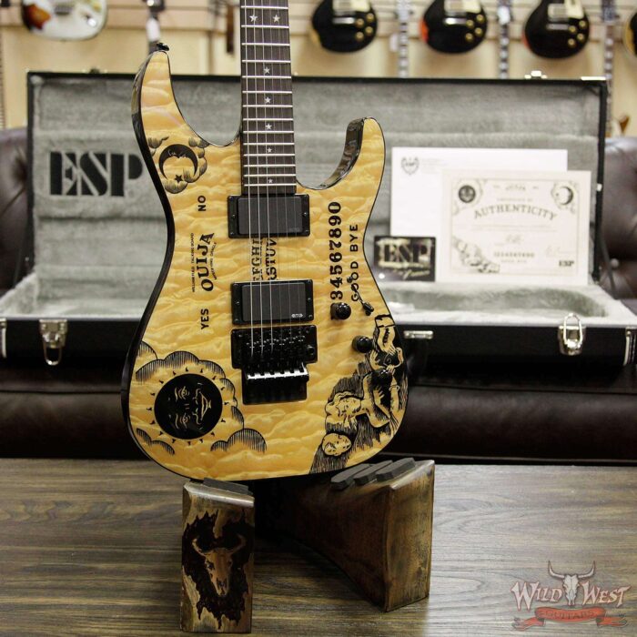 ESP LTD Kirk Hammett Signature KH Ouija EMG HH Floyd Rose Quilted Maple Top Natural 1 of 666 Limited - Image 9