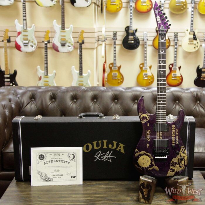 ESP LTD Limited Edition Kirk Hammett Signature KH Ouija Purple Sparkle # 002 of 500 - Image 4