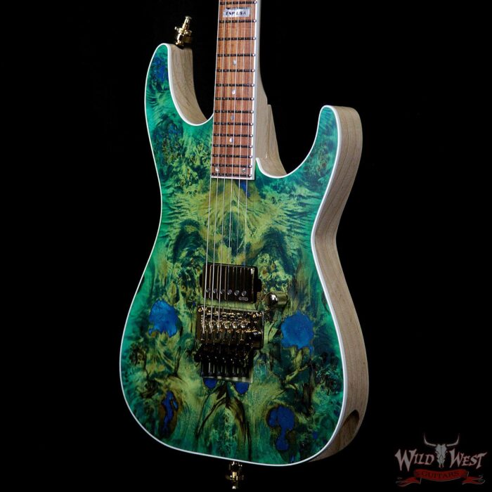 ESP USA Limited Edition Burl Series M-I FR DLX Poplar Burl w/ Swamp Ash Lime Burst - Image 2