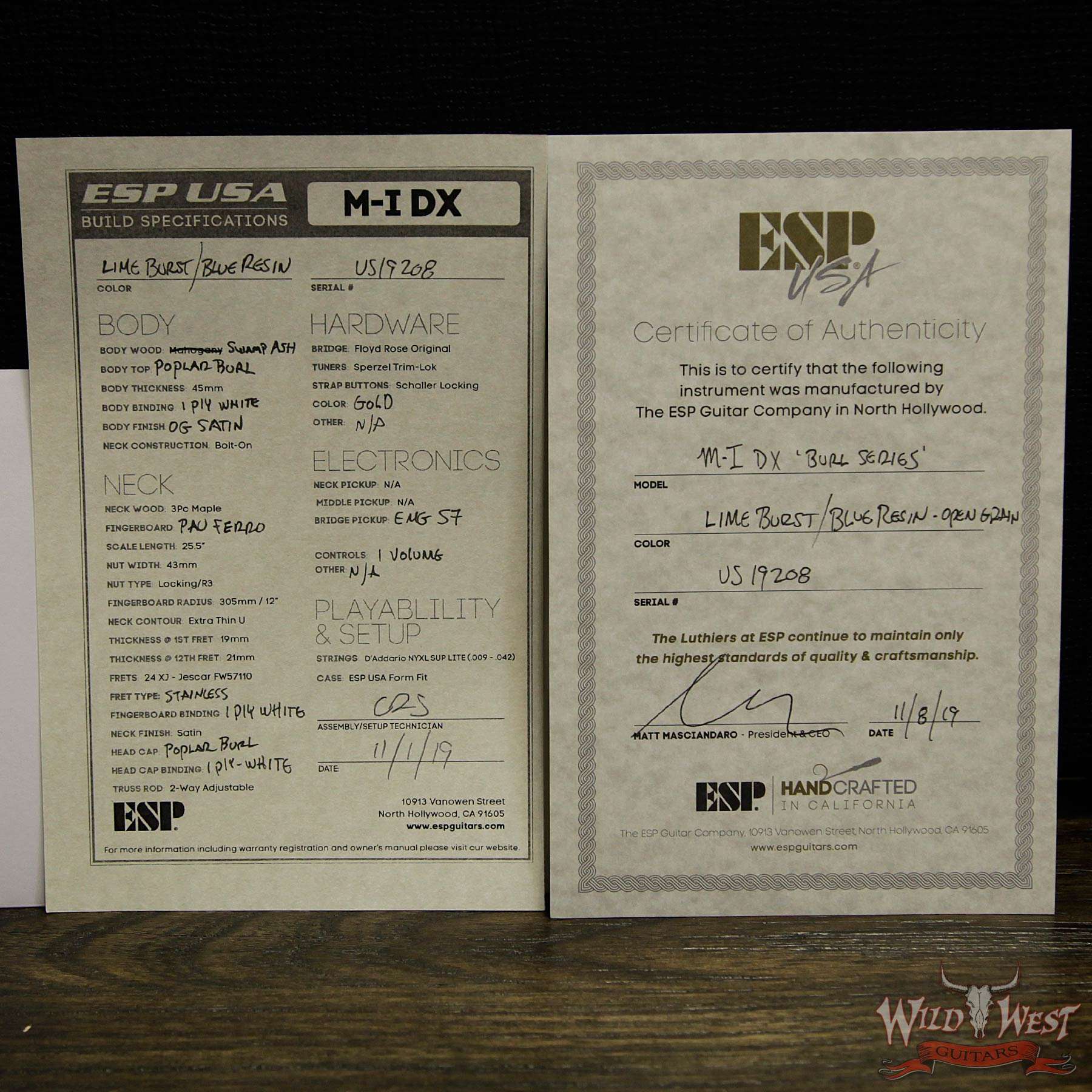 esp-m-i-dx-us19208-coa__wwg.jpg ESP USA Limited Edition Burl Series M-I FR DLX Poplar Burl w/ Swamp Ash Lime Burst - Image 14