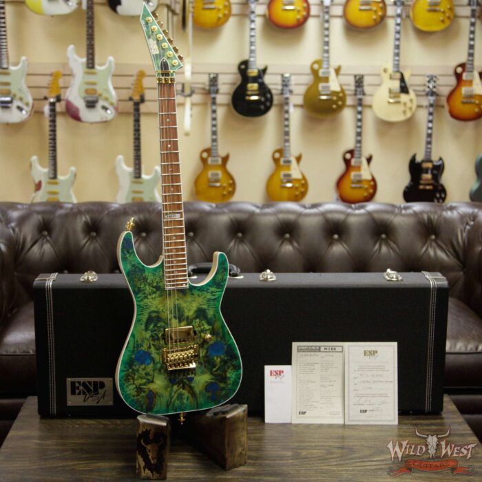 ESP USA Limited Edition Burl Series M-I FR DLX Poplar Burl w/ Swamp Ash Lime Burst - Image 9