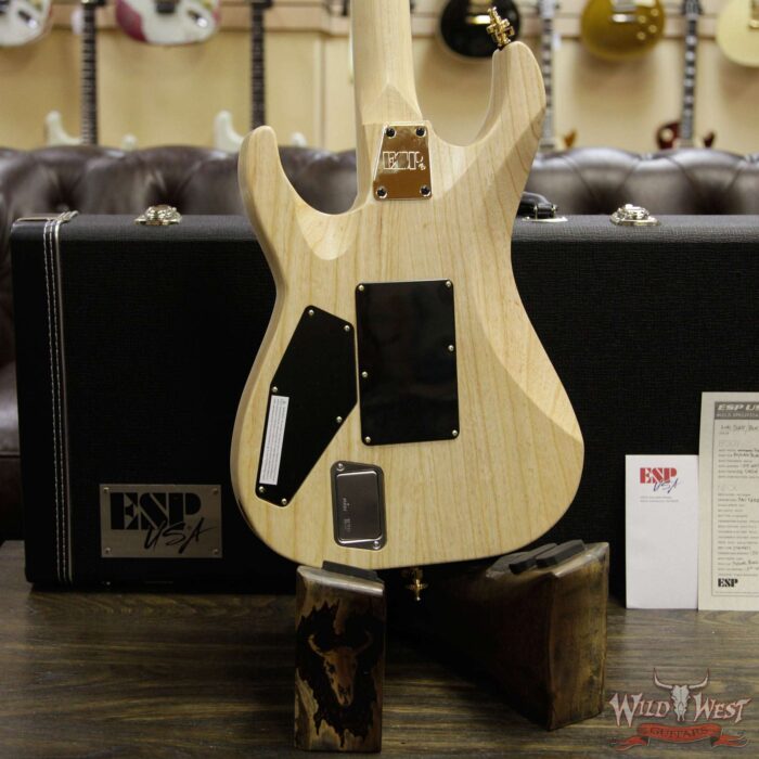 ESP USA Limited Edition Burl Series M-I FR DLX Poplar Burl w/ Swamp Ash Lime Burst - Image 13