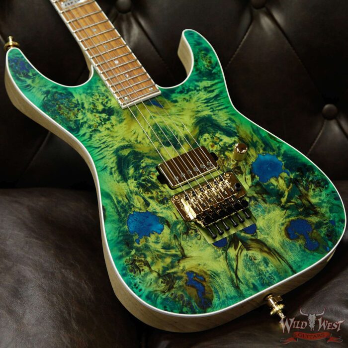 ESP USA Limited Edition Burl Series M-I FR DLX Poplar Burl w/ Swamp Ash Lime Burst - Image 11