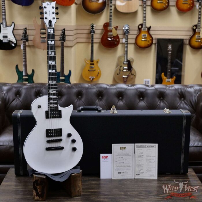 ESP USA Eclipse Seymour Duncan Custom/‘59 Pickup Satin Pearl White - Image 5