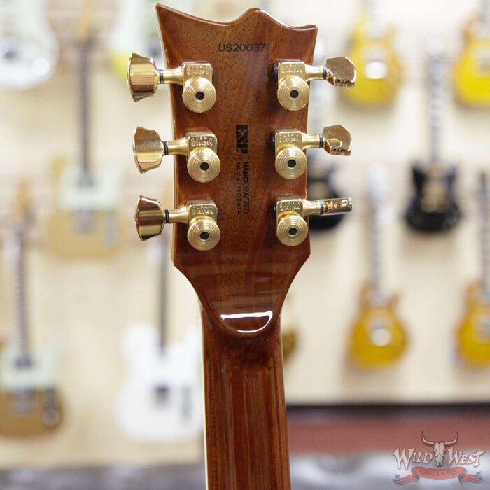 ESP USA Eclipse Quilted Maple Top Ebony Fingerboard Seymour Duncan APH-1 Pickups Tiger Eye Gold Hardware - Image 6