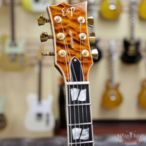 ESP USA Eclipse Quilted Maple Top Ebony Fingerboard Seymour Duncan APH-1 Pickups Tiger Eye Gold Hardware - Image 4