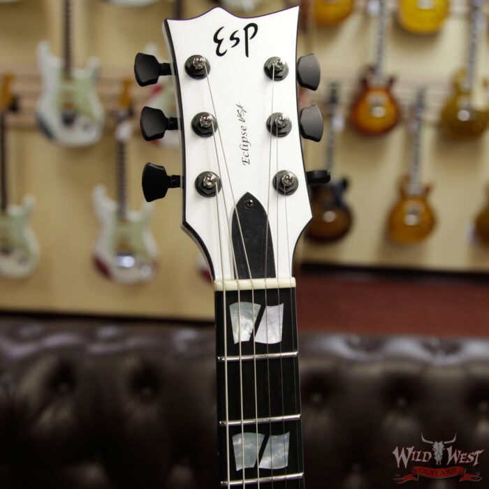 ESP USA Eclipse EMG Pickups Ebony Fingerboard Pearl White - Image 6