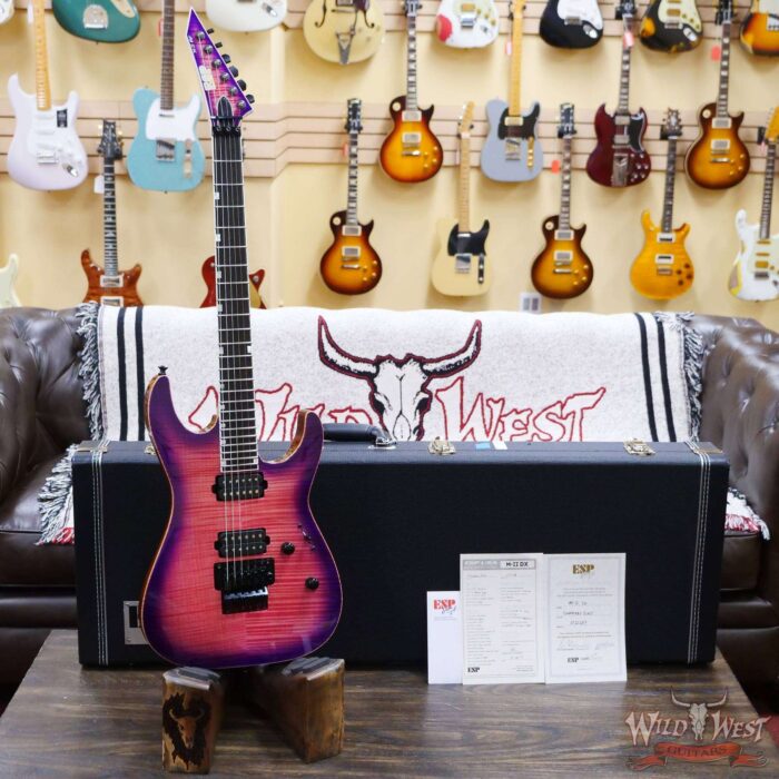 ESP USA M-II FR-DLX Floyd Rose Flame Maple Top Ebony Fingerboard Seymour Duncan Custom/ ‘59 Cranberry Burst - Image 6