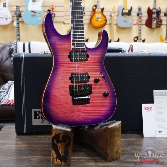 ESP USA M-II FR-DLX Floyd Rose Flame Maple Top Ebony Fingerboard Seymour Duncan Custom/ ‘59 Cranberry Burst - Image 8
