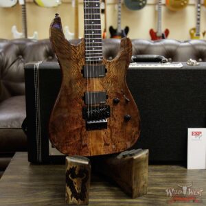 ESP USA M-II FR Floyd Rose EMG Pickups Figured Myrtle Top Ebony Fingerboard Natural - Image 12
