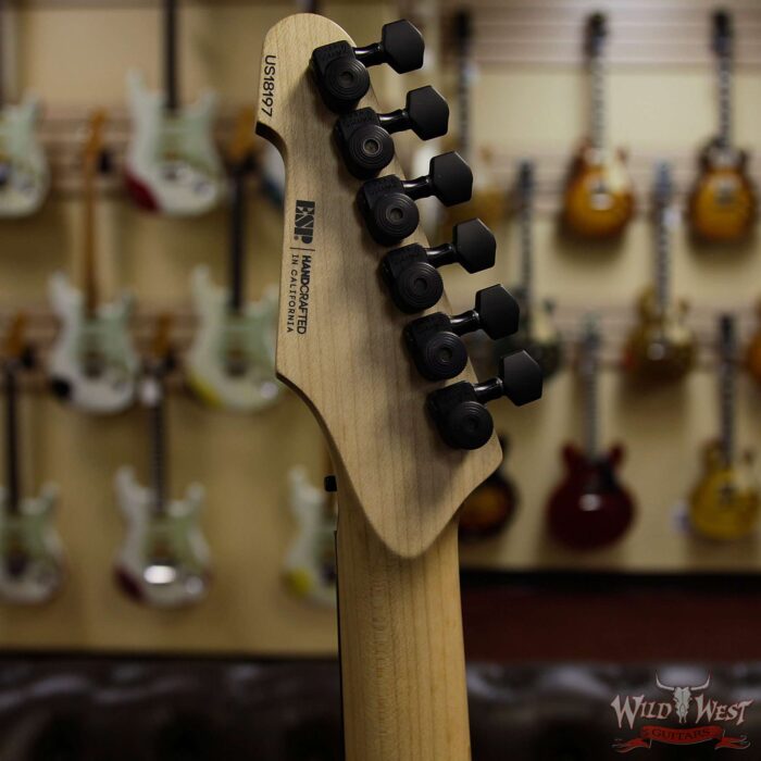 ESP USA M-II FR Floyd Rose EMG Pickups Figured Myrtle Top Ebony Fingerboard Natural - Image 9