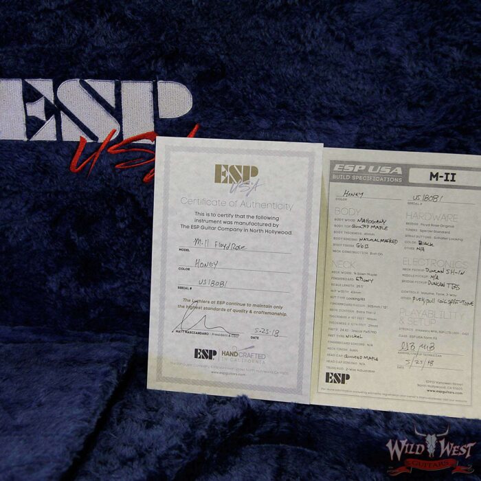 ESP USA M-II Floyd Rose Maple Top with Ebony Fretboard Honey - Image 16