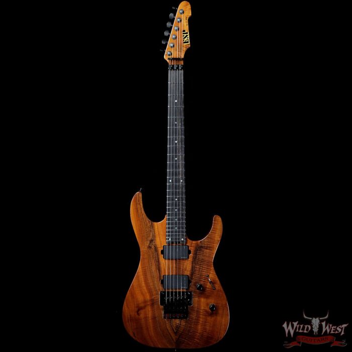 ESP USA M-II Floyd Rose Koa Top with Ebony Fretboard EMG Pickups Natural - Image 4