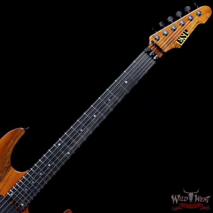 ESP USA M-II Floyd Rose Koa Top with Ebony Fretboard EMG Pickups Natural - Image 6