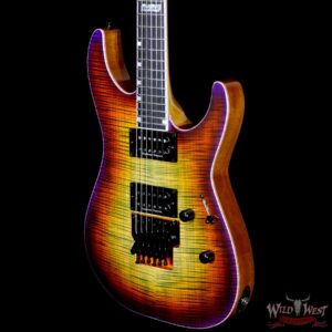 ESP USA M-II NTH Floyd Rose Neck-Thru Body Flame Maple Top Ebony Board Lynch Burst - Image 2
