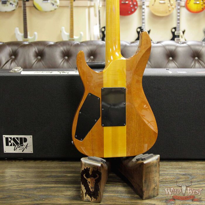 ESP USA M-II NTH Floyd Rose Neck-Thru Body Flame Maple Top Ebony Board Lynch Burst - Image 14