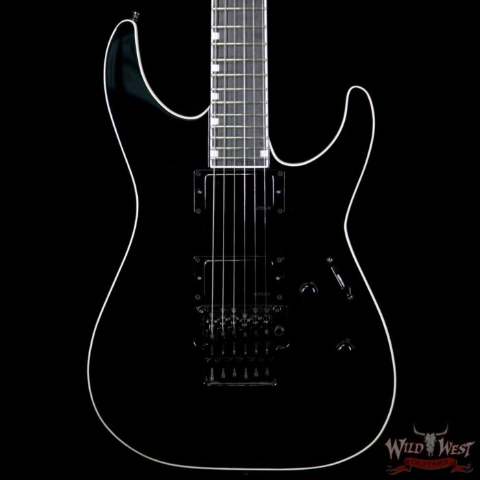 ESP USA M-II Neck NTB Floyd Rose Thru Body Ebony Fretboard EMG Pickup Black - Image 3