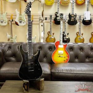 ESP USA M-II Neck NTB Floyd Rose Thru Body Ebony Fretboard EMG Pickup Black - Image 13