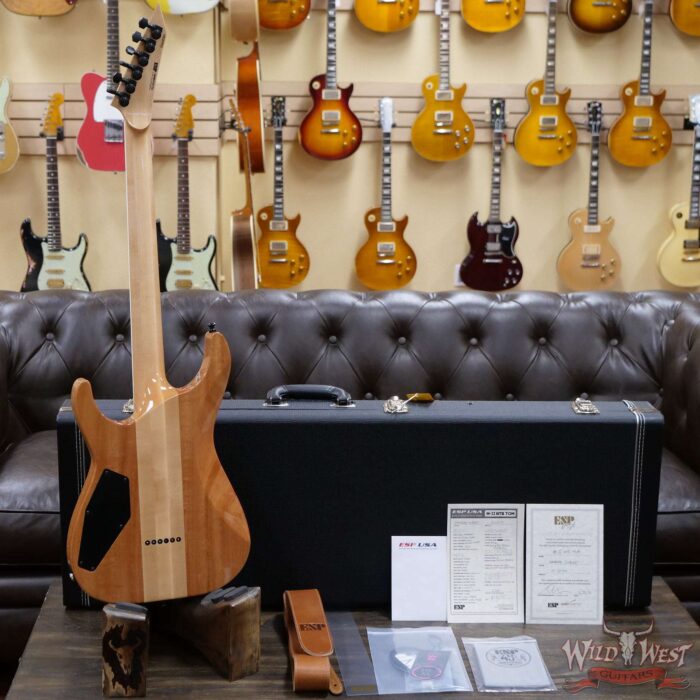 ESP USA M-II NTB Neck Thru Body Tune-O-Matic Bridge Flame Maple Top Seymour Duncan Pegasus/Sentient Cranberry Burst - Image 9