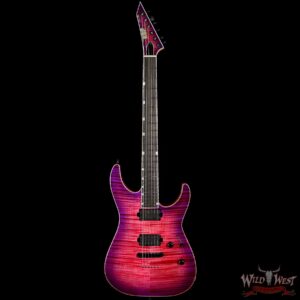 ESP USA M-II NTB Neck Thru Body Tune-O-Matic Bridge Flame Maple Top Seymour Duncan Pegasus/Sentient Cranberry Burst - Image 3