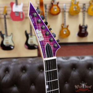ESP USA M-II NTB Neck Thru Body Tune-O-Matic Bridge Flame Maple Top Seymour Duncan Pegasus/Sentient Cranberry Burst - Image 7