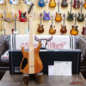 ESP USA M-II NTB Neck Thru Body Flame Maple Top Ebony Fingerboard Cranberry Burst - Image 9