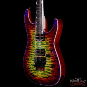 ESP USA M-II DLX FR Floyd Rose Quilt Maple Top Ebony Fingerboard Seymour Duncan Pickups Lynch Burst - Image 2