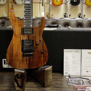 ESP USA M-II NTB Neck Thru Body Floyd Rose Koa Top Ebony Fretboard Natural - Image 12