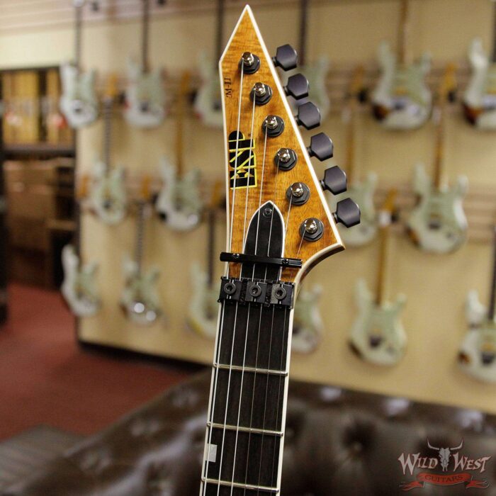 ESP USA M-II NTB Neck Thru Body Floyd Rose Koa Top Ebony Fretboard Natural - Image 7