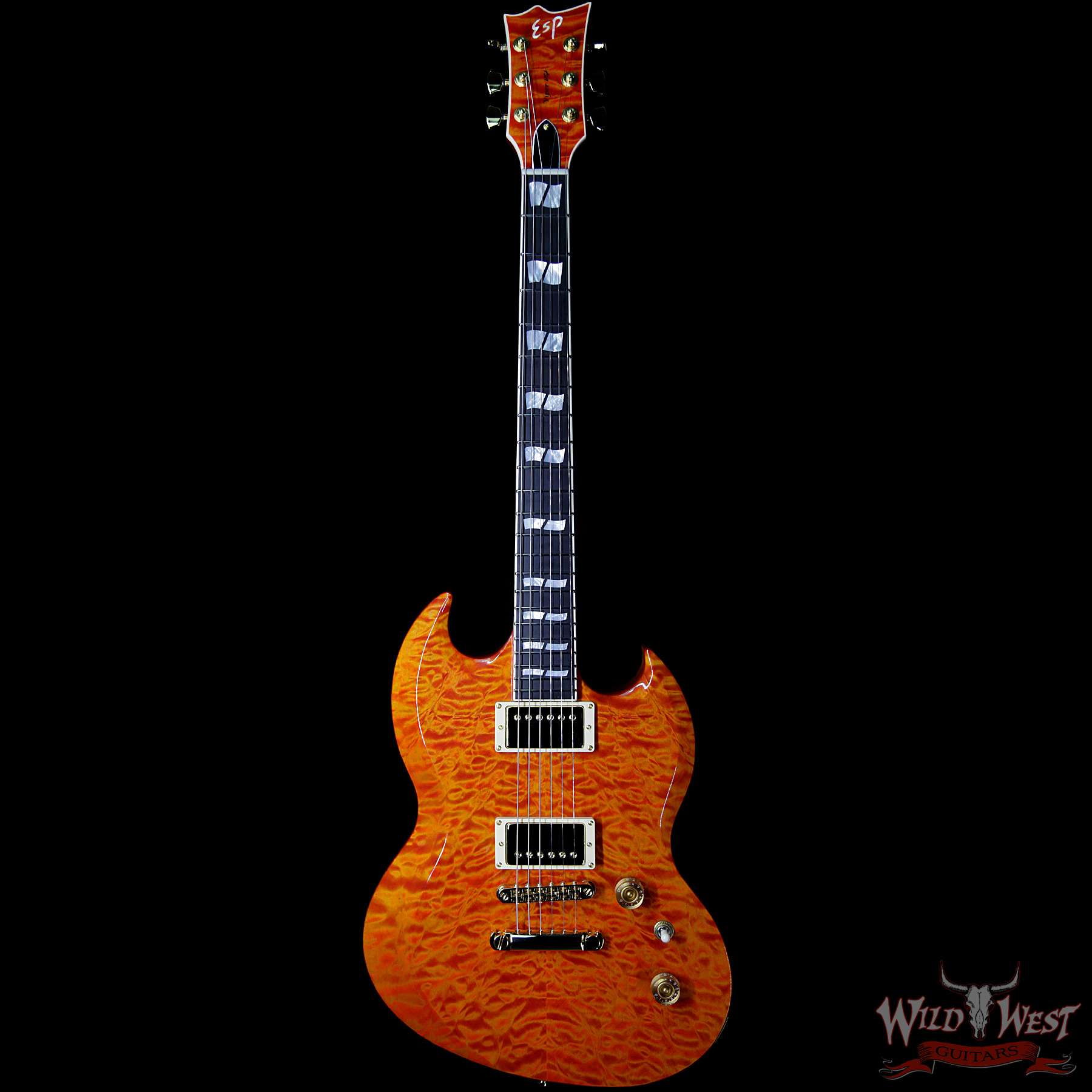 ESP USA Viper Quilt Maple Top Ebony Fingerboard See Thru Copper