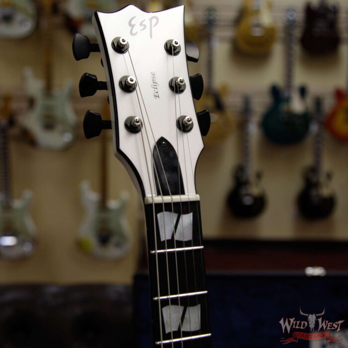 ESP USA Eclipse Hardtail Ebony Fretboard with Seymour Duncan Saturday Night Special Pickups Pearl White - Image 7