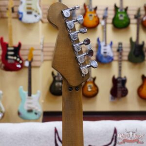 EVH Striped Series Frankenstei Frankie Maple Fingerboard Red with Black Stripes Relic - Image 10