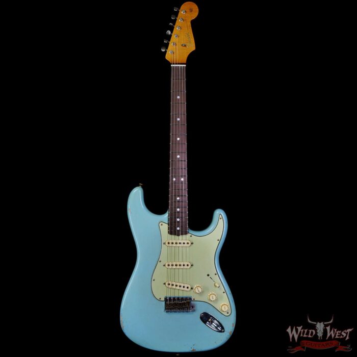 Fender Custom Shop Andy Hicks Masterbuilt 1964 Stratocaster Brazilian Rosewood Board Josefina Hand-Wound Pickups Joueneyman Relic Aged Daphne Blue - Image 3