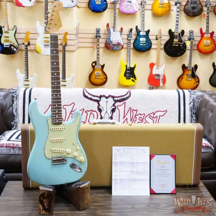 Fender Custom Shop Andy Hicks Masterbuilt 1964 Stratocaster Brazilian Rosewood Board Josefina Hand-Wound Pickups Joueneyman Relic Aged Daphne Blue - Image 6