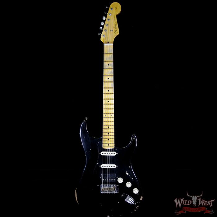Fender Custom Shop 1958 Stratocaster Relic Maple Neck HSS EVH Pickup Black - Image 6