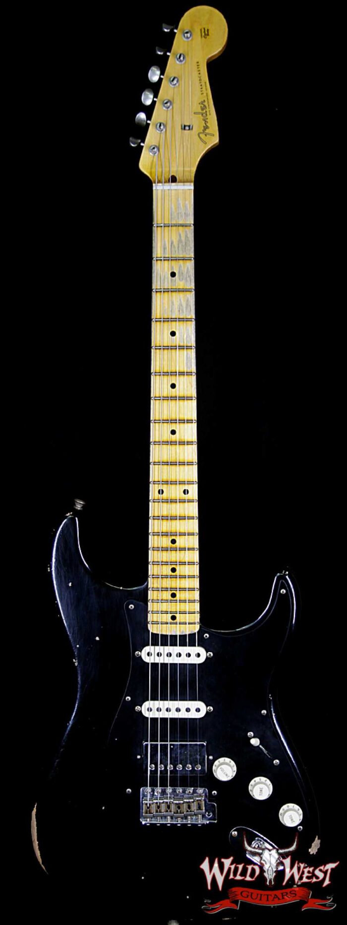 Fender Custom Shop 1958 Stratocaster Relic Maple Neck HSS EVH Pickup Black - Image 1