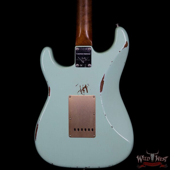 Fender Custom Shop 30th Anniversary LTD Roasted 1960 Stratocaster Relic Birdseye Neck Rosewood Board Aged Surf Green - Image 7