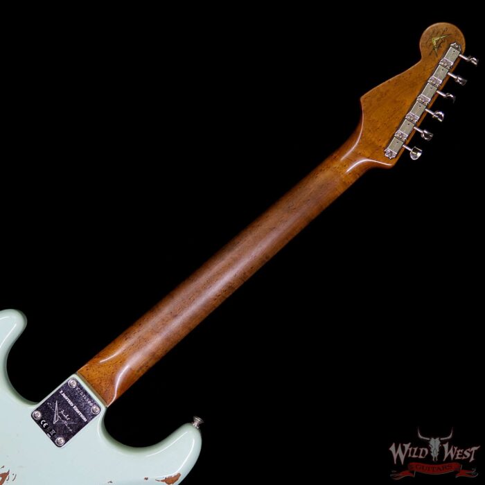 Fender Custom Shop 30th Anniversary LTD Roasted 1960 Stratocaster Relic Birdseye Neck Rosewood Board Aged Surf Green - Image 13