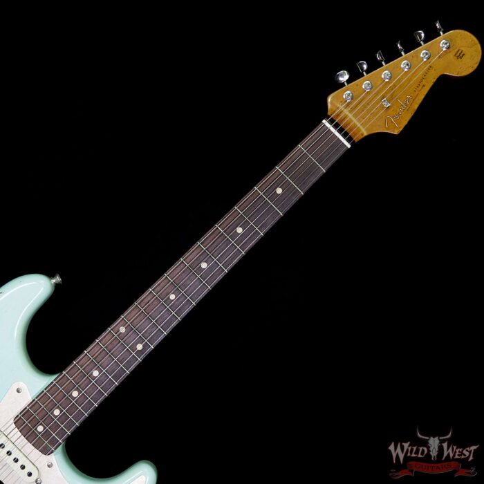 Fender Custom Shop 30th Anniversary LTD Roasted 1960 Stratocaster Relic Birdseye Neck Rosewood Board Aged Surf Green - Image 9