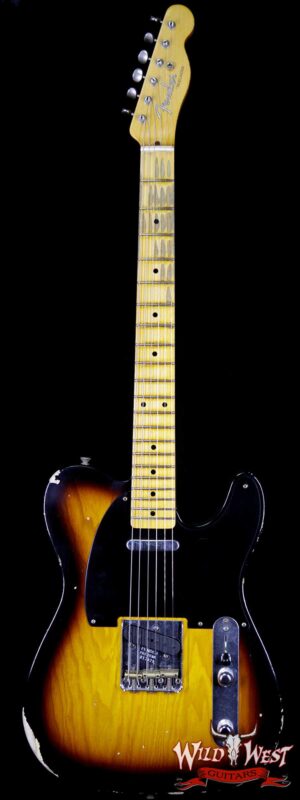 Fender Custom Shop 1952 Telecaster Relic Maple Neck 2 Tone Sunburst Black Pickguard