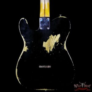 Fender Custom Shop 1952 Telecaster Heavy Relic Maple Neck Black Pickguard Faded Black - Image 7