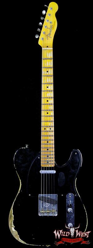 Fender Custom Shop 1952 Telecaster Heavy Relic Maple Neck Black Pickguard Faded Black