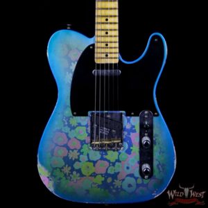 Fender Custom Shop 1952 Telecaster Relic Maple Neck Black Pickguard Blue Flower - Image 3
