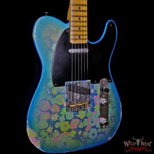 Fender Custom Shop 1952 Telecaster Relic Maple Neck Black Pickguard Blue Flower - Image 4