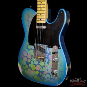 Fender Custom Shop 1952 Telecaster Relic Maple Neck Black Pickguard Blue Flower - Image 2