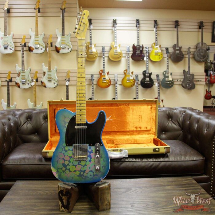 Fender Custom Shop 1952 Telecaster Relic Maple Neck Black Pickguard Blue Flower - Image 12